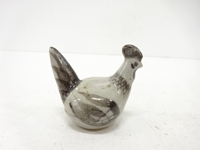  唐津焼　中里忠夫造　干支酉　香合